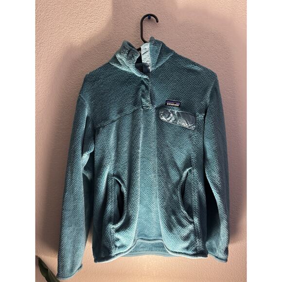Patagonia Re-Tool Snap-T Pullover Fleece Polartec Women's Large Green Teal - Picture 1 of 4
